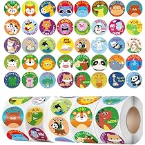 Amazon.co.jp: YINKE ごほうびシール 動物 2500枚 ご褒美 英語 良く